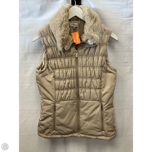 Vest Puffer & Quilted By Calvin Klein In Beige, Size: S