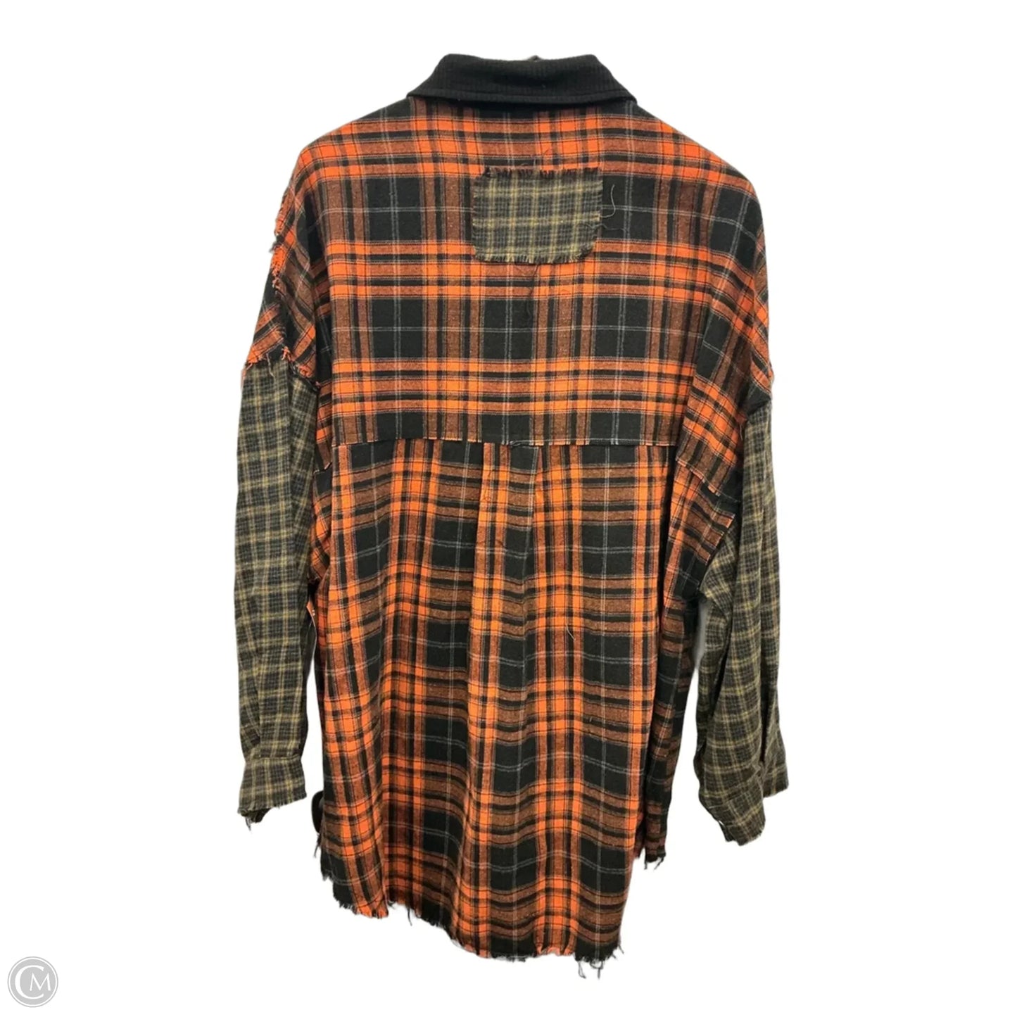 Top Long Sleeve By Pol In Black & Orange, Size: L