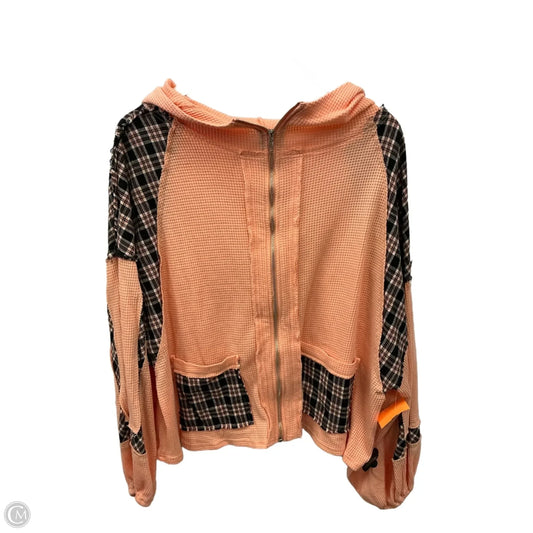 Sweatshirt Hoodie By Pol In Peach, Size: M