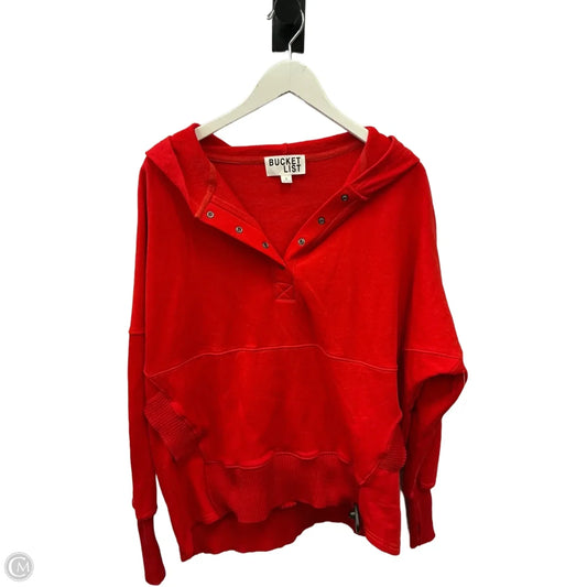 Sweatshirt Hoodie By Bucketlist In Red, Size: L