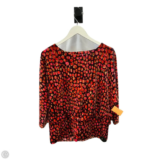 Top 3/4 Sleeve By Chicos In Pink & Purple, Size: L