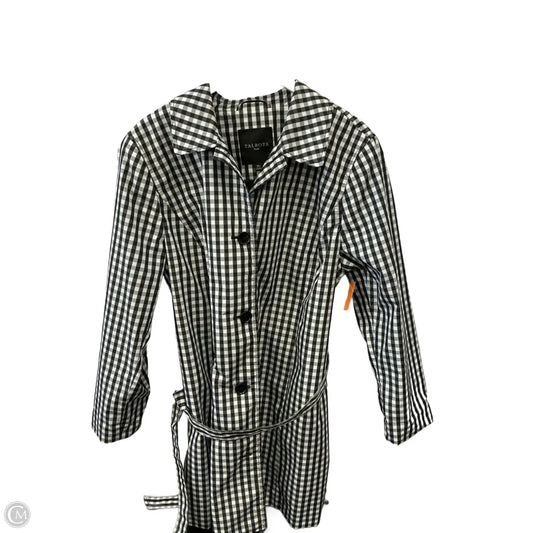 Coat Trench Coat By Talbots In Black & White, Size: 1x