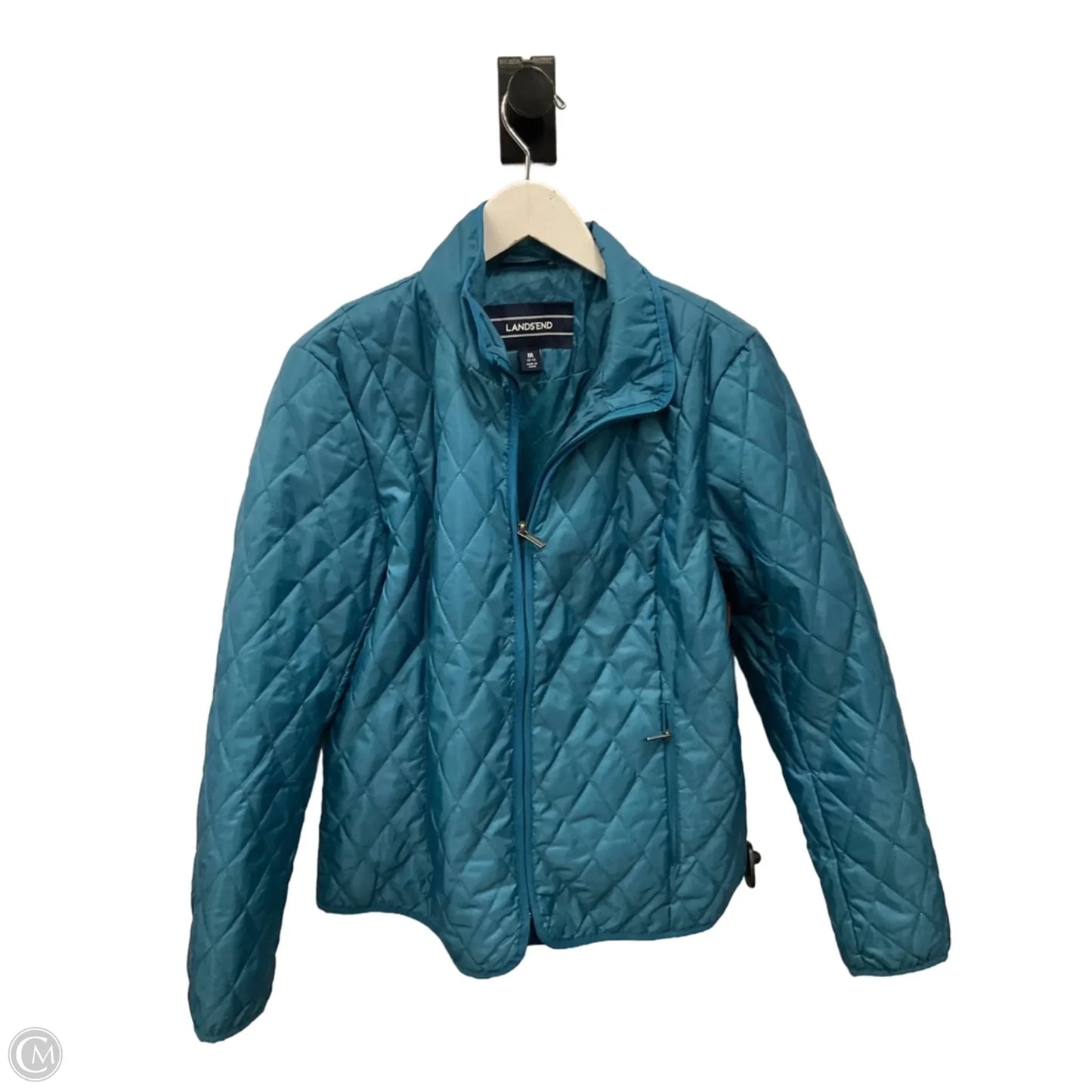 Jacket Puffer & Quilted By Lands End In Teal, Size: M