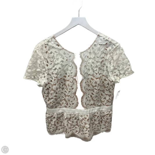 Top Short Sleeve By Bcbgmaxazria In Cream, Size: L