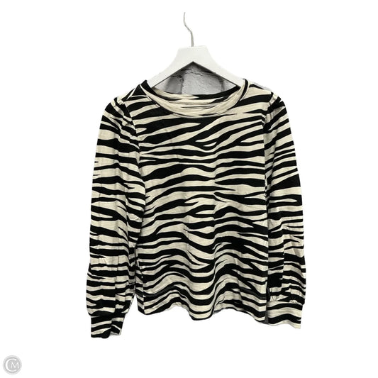 Top Long Sleeve By Loft In Zebra Print, Size: M