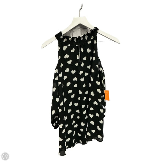 Top Short Sleeve By Cato In Black & White, Size: Xl