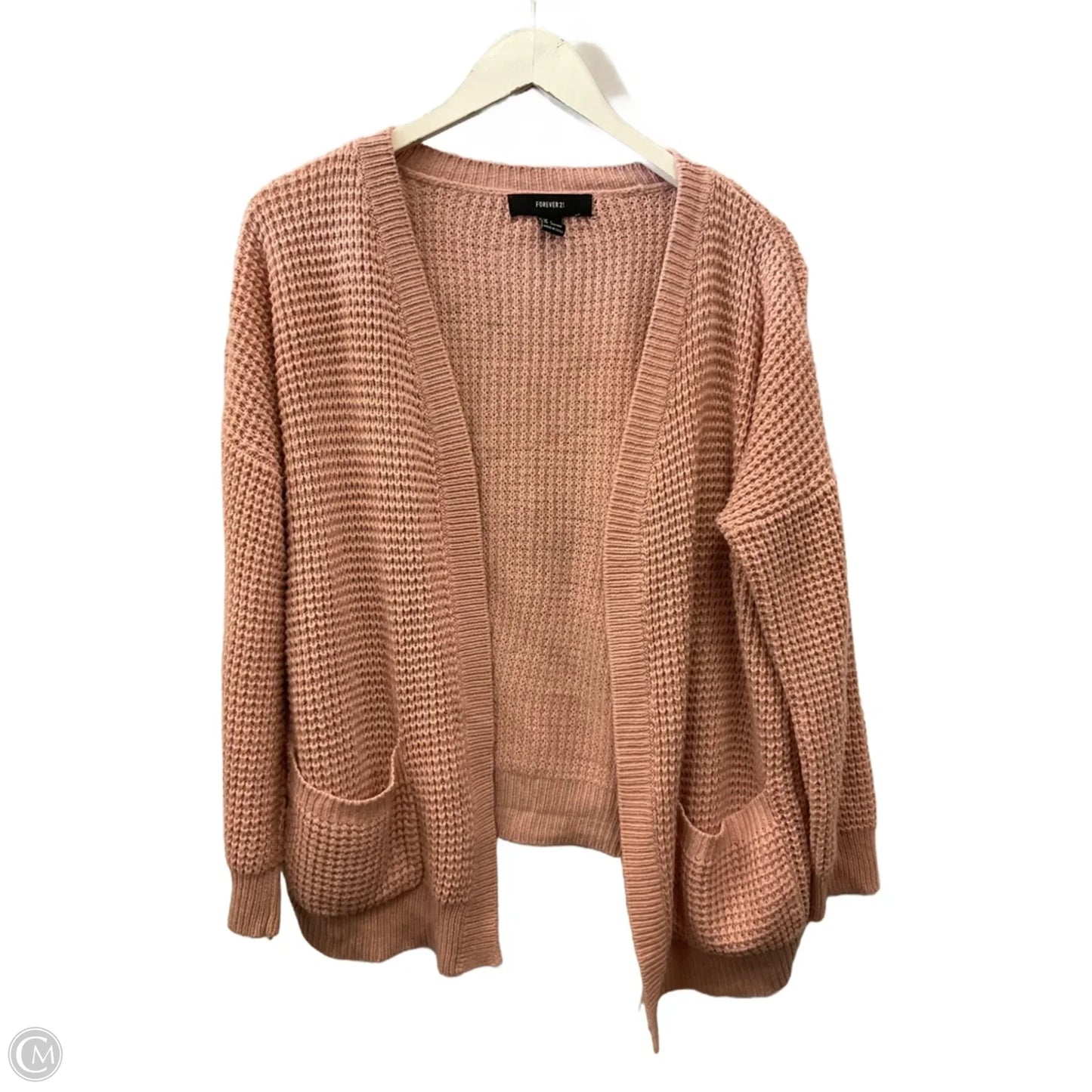 Sweater Cardigan By Forever 21 In Pink, Size: L