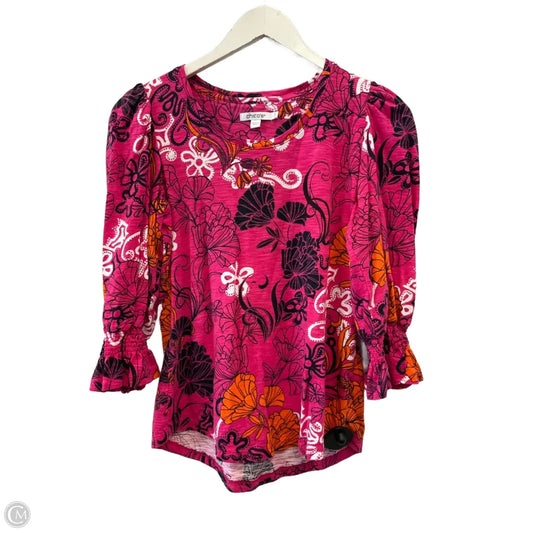 Top Short Sleeve By Chicos In Pink, Size: S