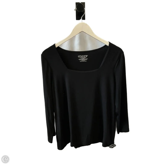 Top 3/4 Sleeve By Chicos In Black, Size: M