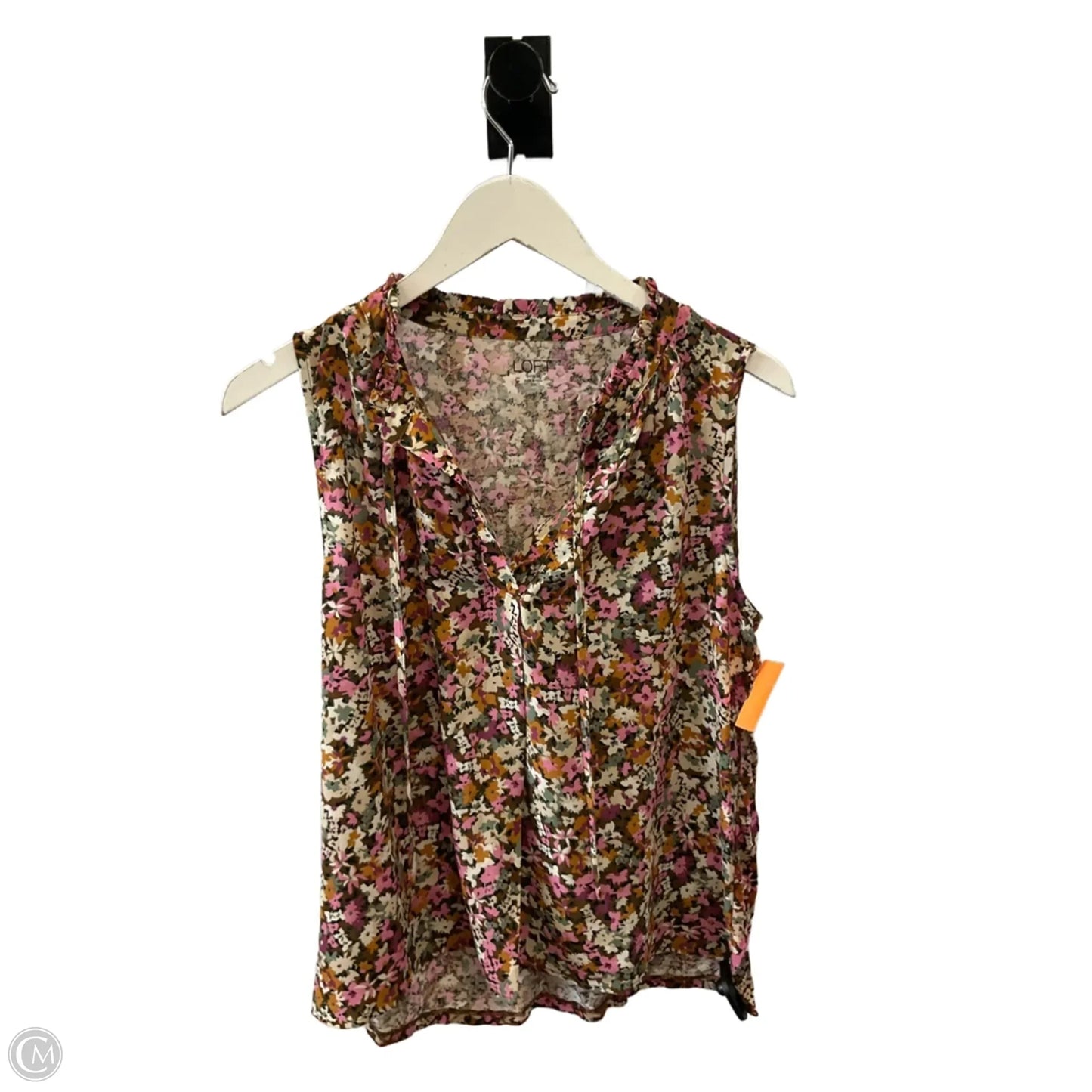 Top Sleeveless By Loft In Green & Purple, Size: M