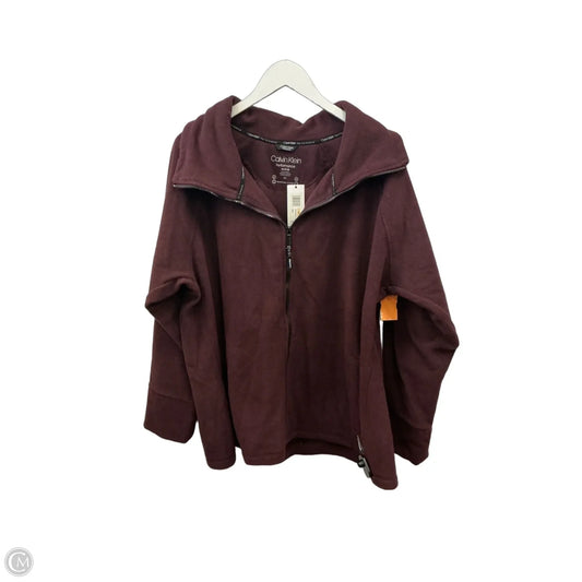 Jacket Fleece By Calvin Klein In Red, Size: 2x
