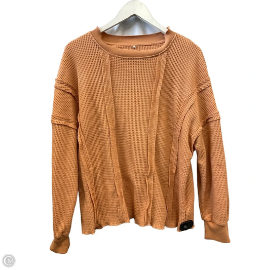 Top Long Sleeve By Cme In Orange, Size: L