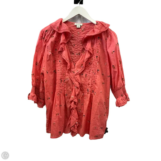 Top Short Sleeve By Sundance In Orange, Size: L