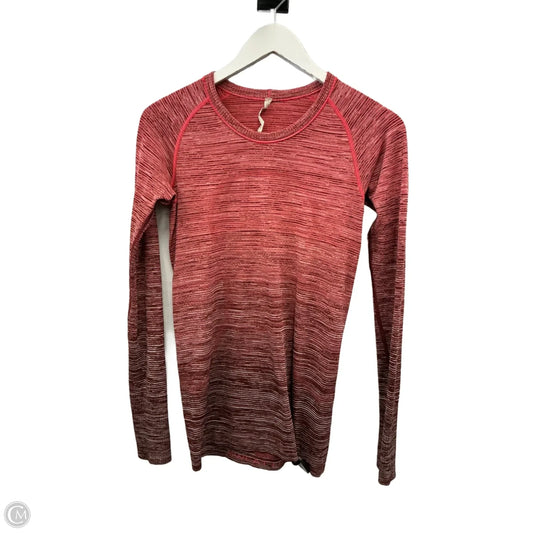 Athletic Top Long Sleeve Crewneck By Lululemon In Orange, Size: S