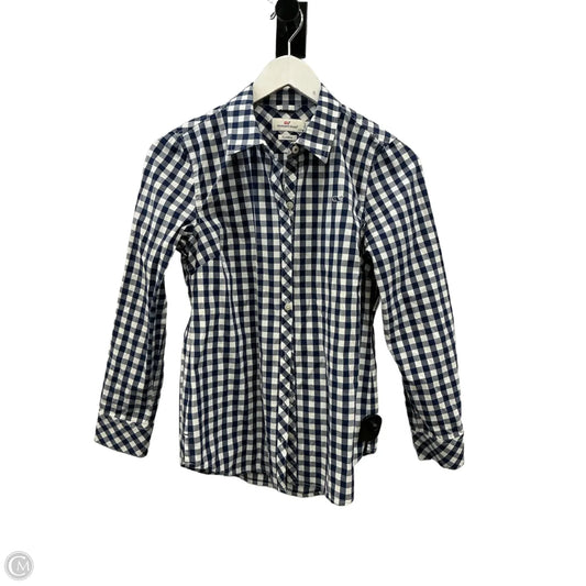 Top Long Sleeve By Vineyard Vines In Blue & White, Size: Xs