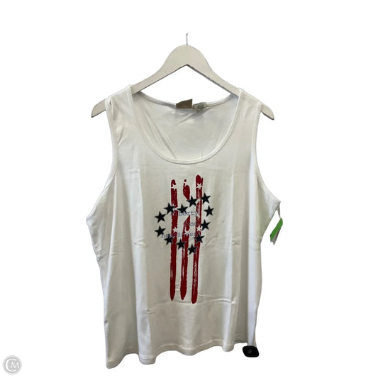 Top Sleeveless By St Johns Bay In Blue Red & White, Size: 2x