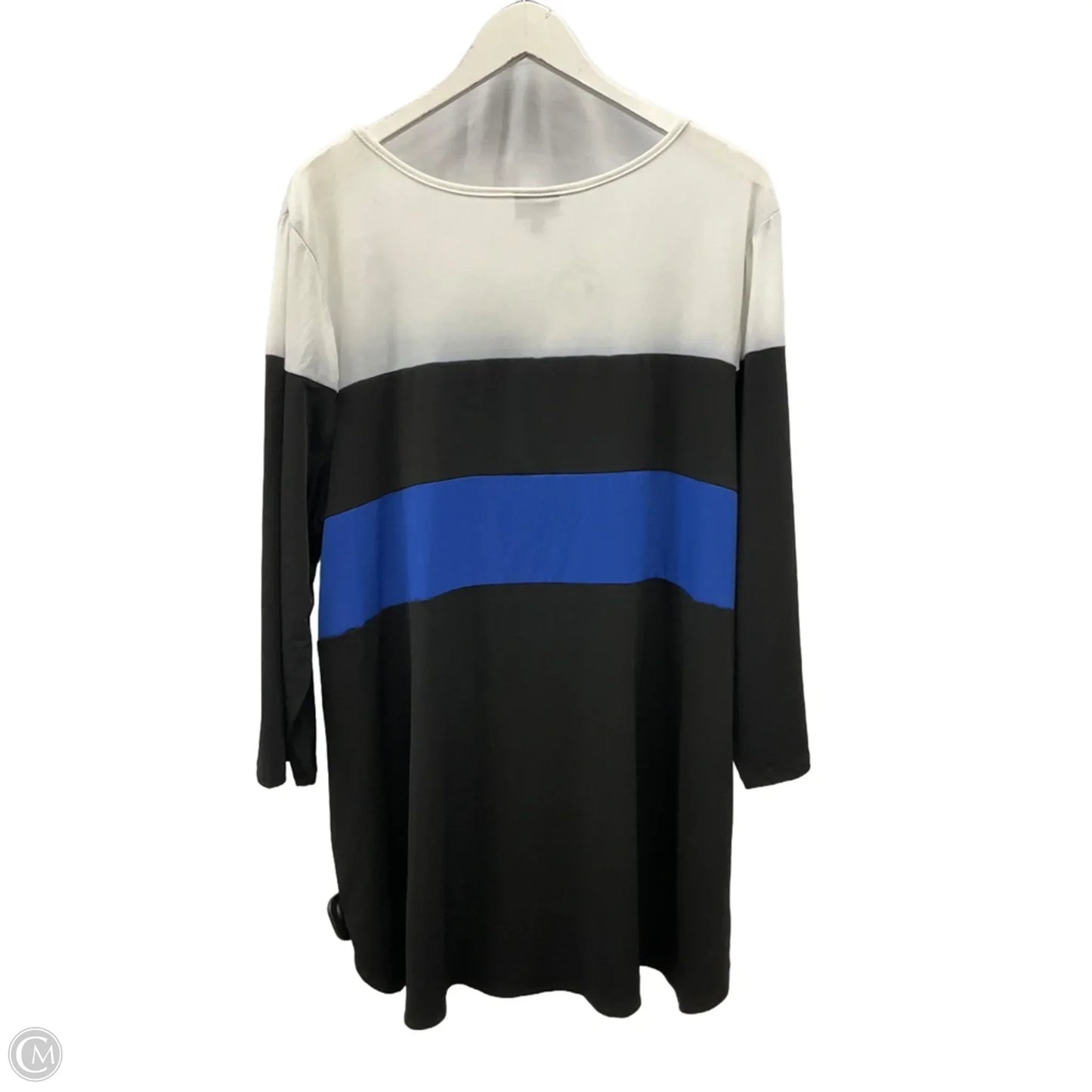 Top 3/4 Sleeve By Avenue In Black & Blue, Size: 2x