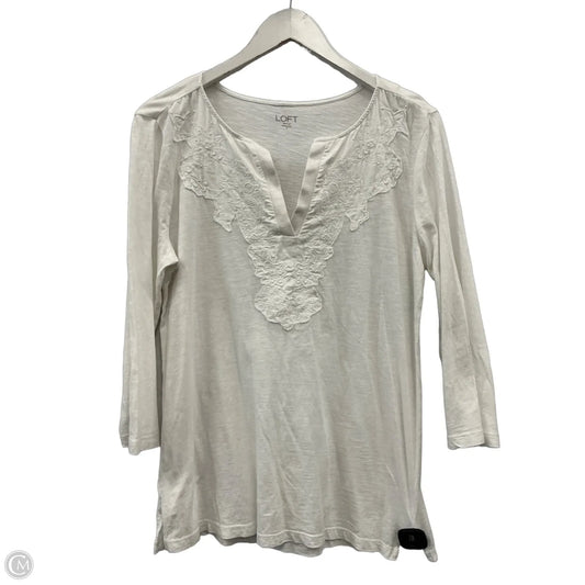 Top 3/4 Sleeve By Loft In White, Size: M