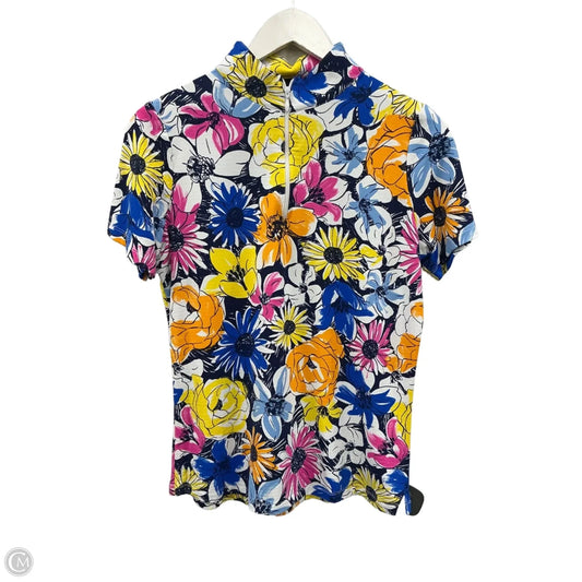 Athletic Top Short Sleeve By Ibkul In Floral Print, Size: M