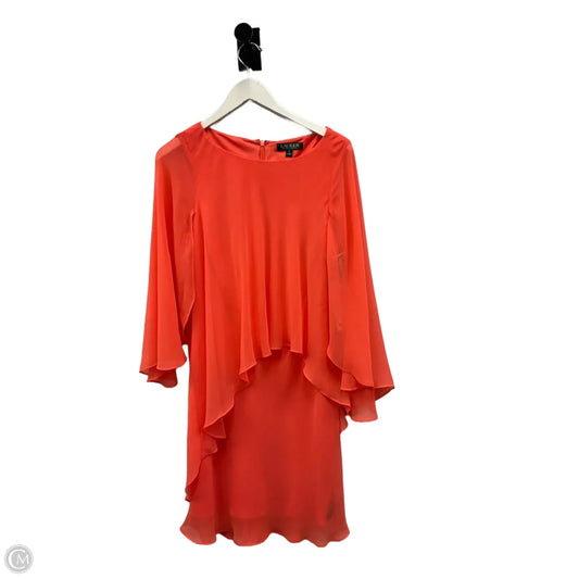 Dress Party Midi By Lauren By Ralph Lauren In Orange, Size: S