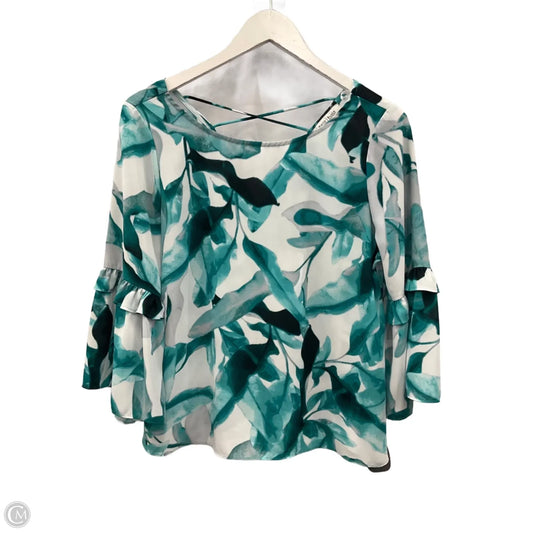 Top 3/4 Sleeve By White House Black Market In Green, Size: S