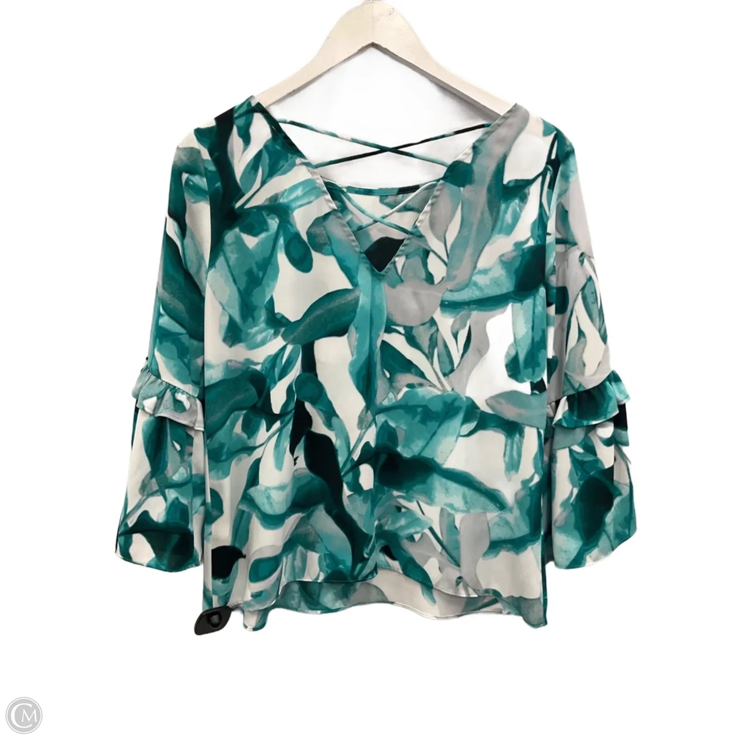Top 3/4 Sleeve By White House Black Market In Green, Size: S