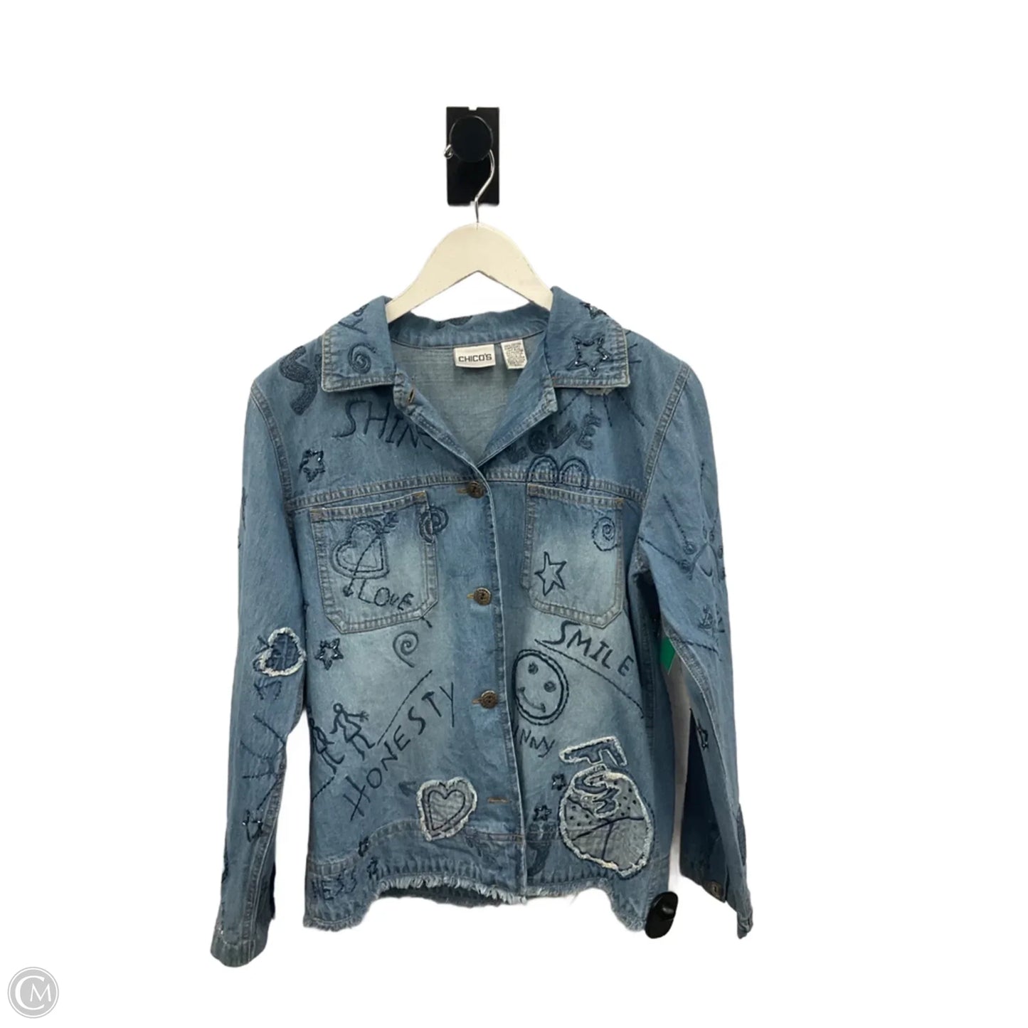 Jacket Denim By Chicos In Blue Denim, Size: M