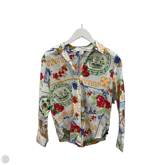 Top Long Sleeve By Rachel Zoe In White, Size: S