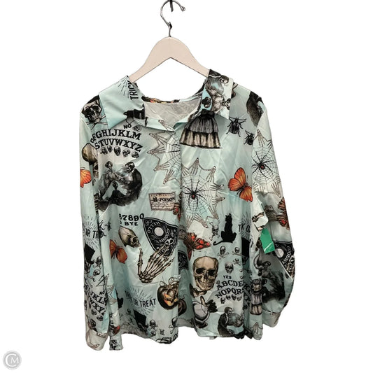 Top Long Sleeve By Cme In Blue, Size: 3x