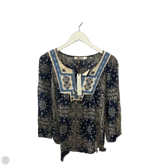 Top 3/4 Sleeve By Solitaire In Blue, Size: S