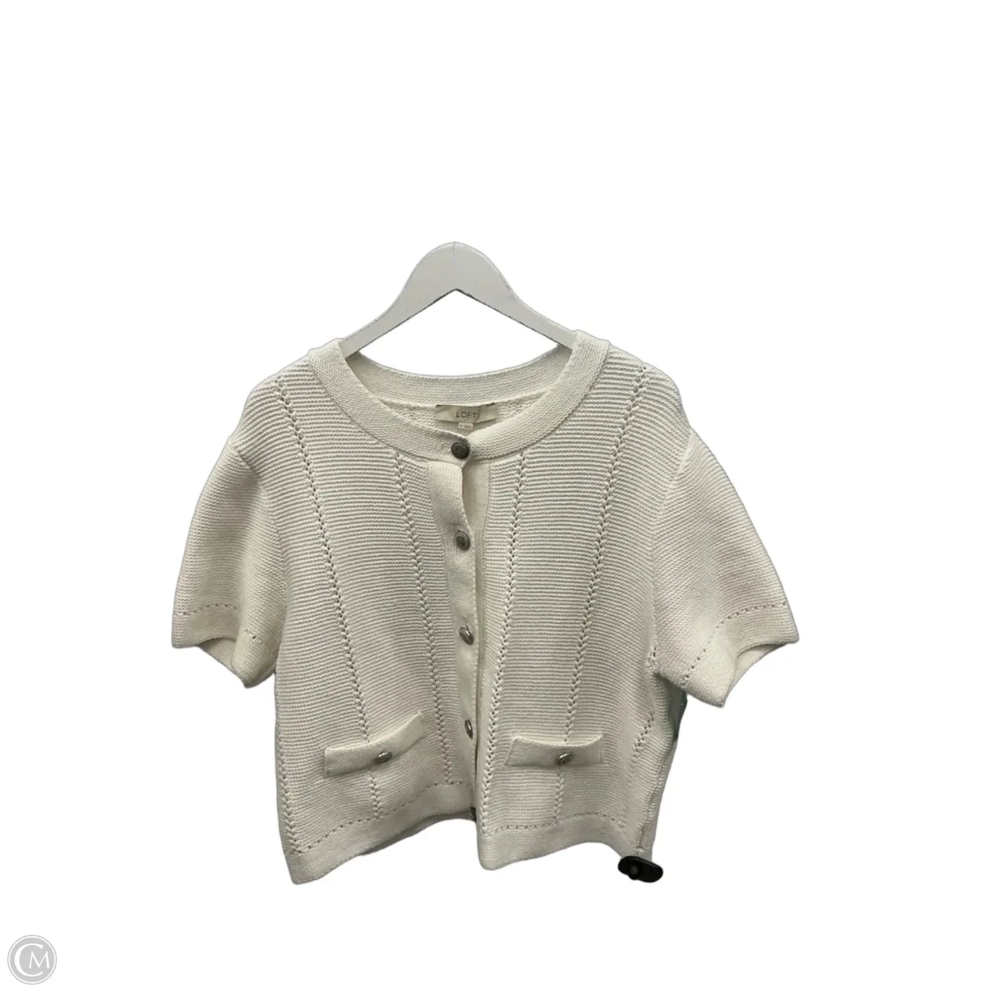 Sweater Cardigan By Loft In White, Size: Xl