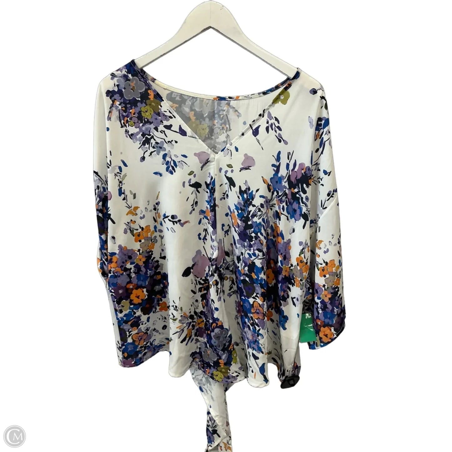 Top Short Sleeve By Cmf In Purple & White, Size: 2x