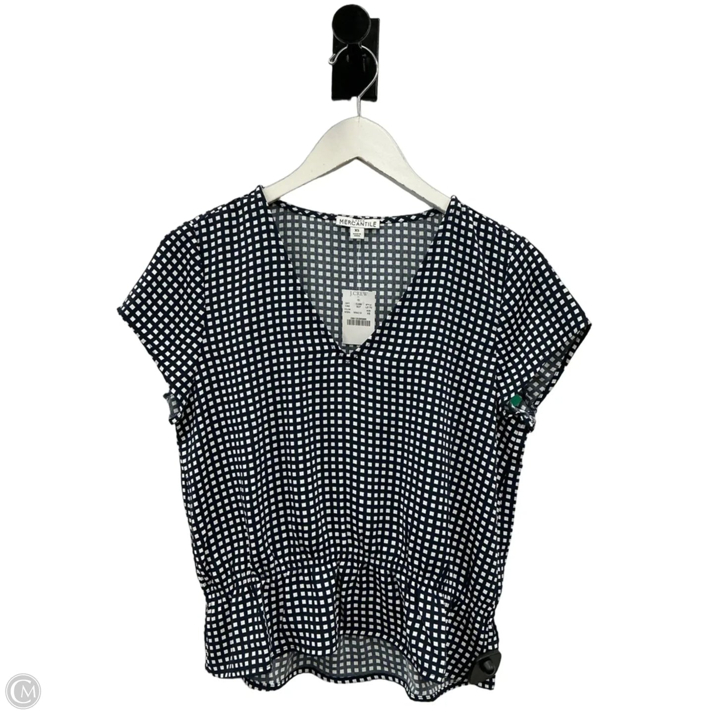 Top Short Sleeve By J. Crew In Blue & White, Size: Xs