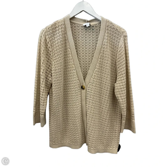 Sweater Cardigan By J. Jill In Beige, Size: L