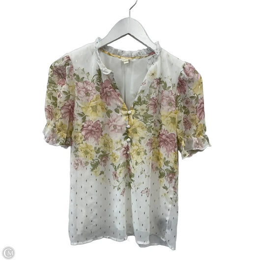 Top Short Sleeve By Cme In Cream, Size: Xs