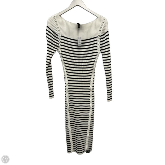 Dress Casual Midi By White House Black Market In Black & White, Size: M