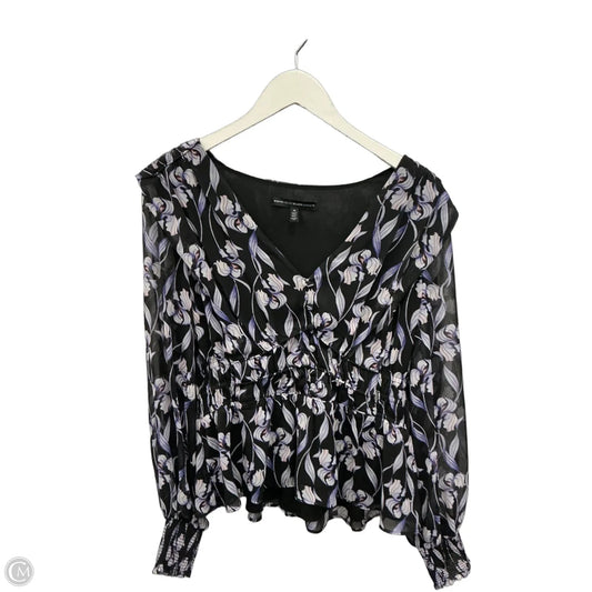 Top Long Sleeve By White House Black Market In Black & Purple, Size: M