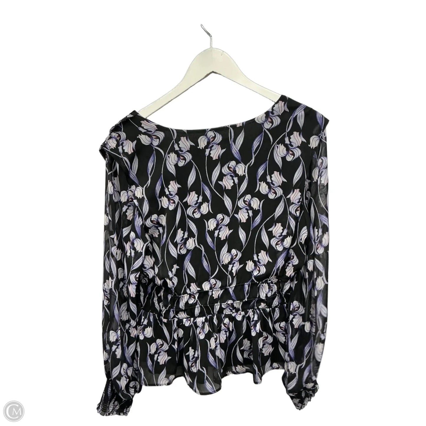 Top Long Sleeve By White House Black Market In Black & Purple, Size: M
