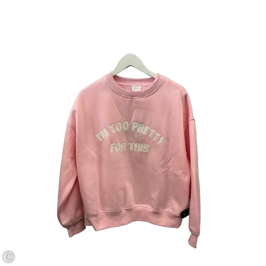 Sweatshirt Crewneck By Le Lis In Pink, Size: S