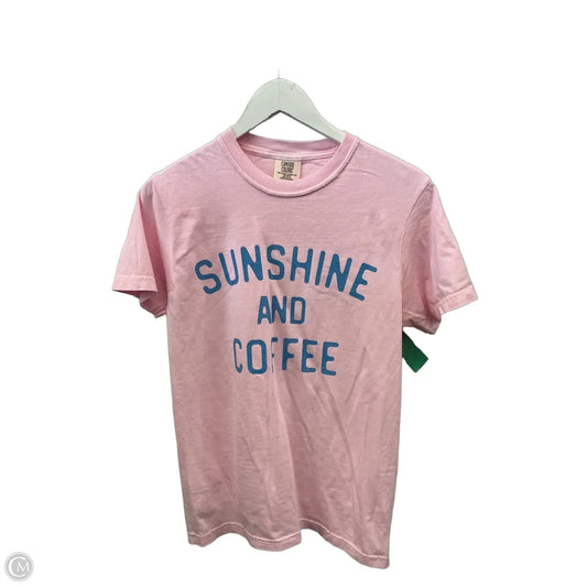 Top Short Sleeve By Comfort Colors In Pink, Size: S