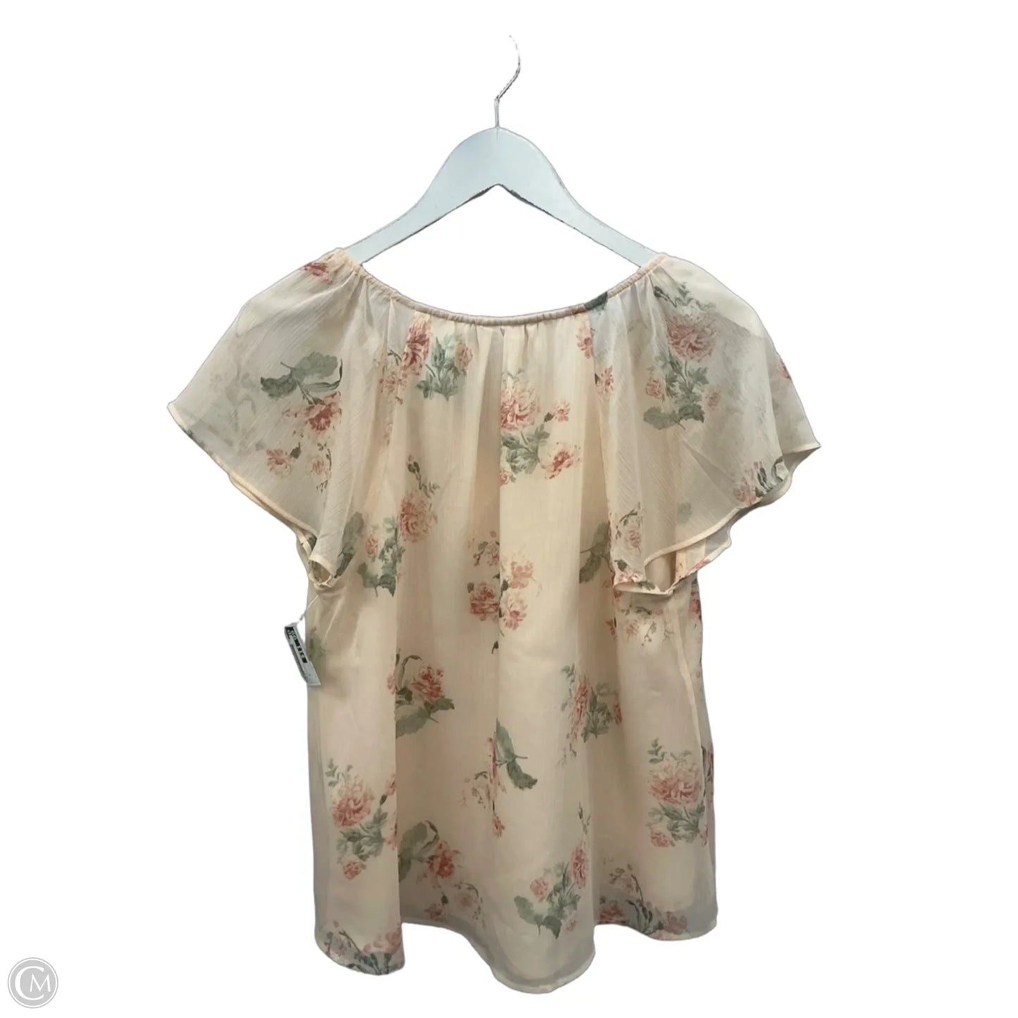 Top Short Sleeve By Loft In Peach, Size: S