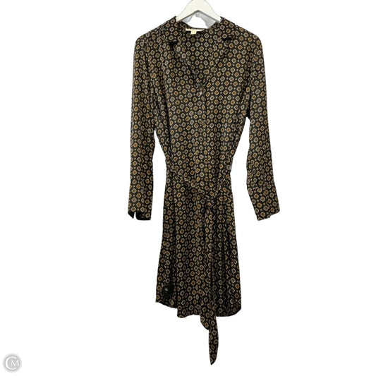 Dress Casual Midi By Michael By Michael Kors In Black & Brown, Size: Xl