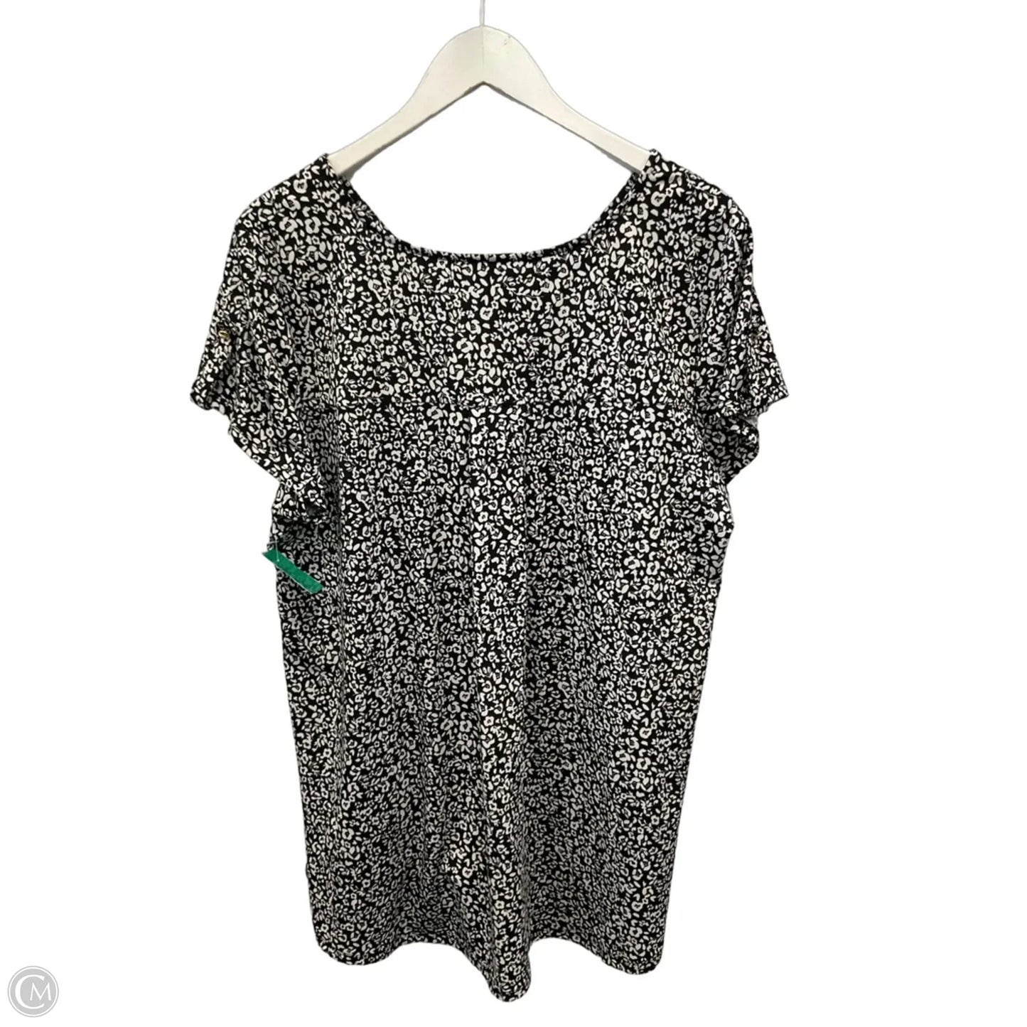 Top Short Sleeve By Roz And Ali In Black & White, Size: 1x