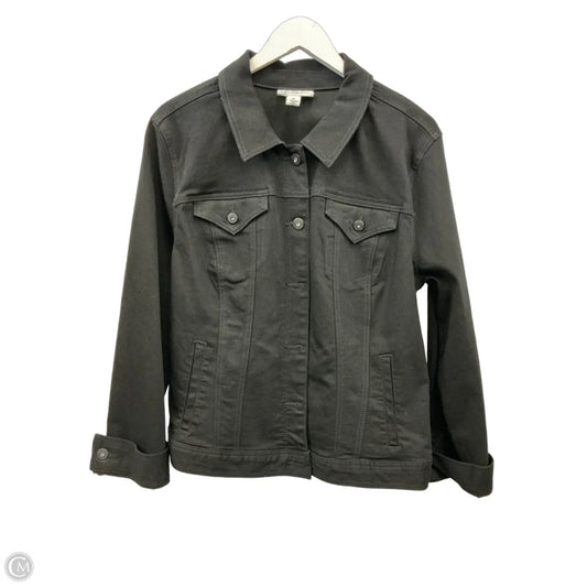 Jacket Denim By Style And Company In Black Denim, Size: Xl