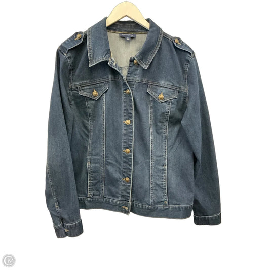 Jacket Denim By Charter Club In Black Denim, Size: Xl