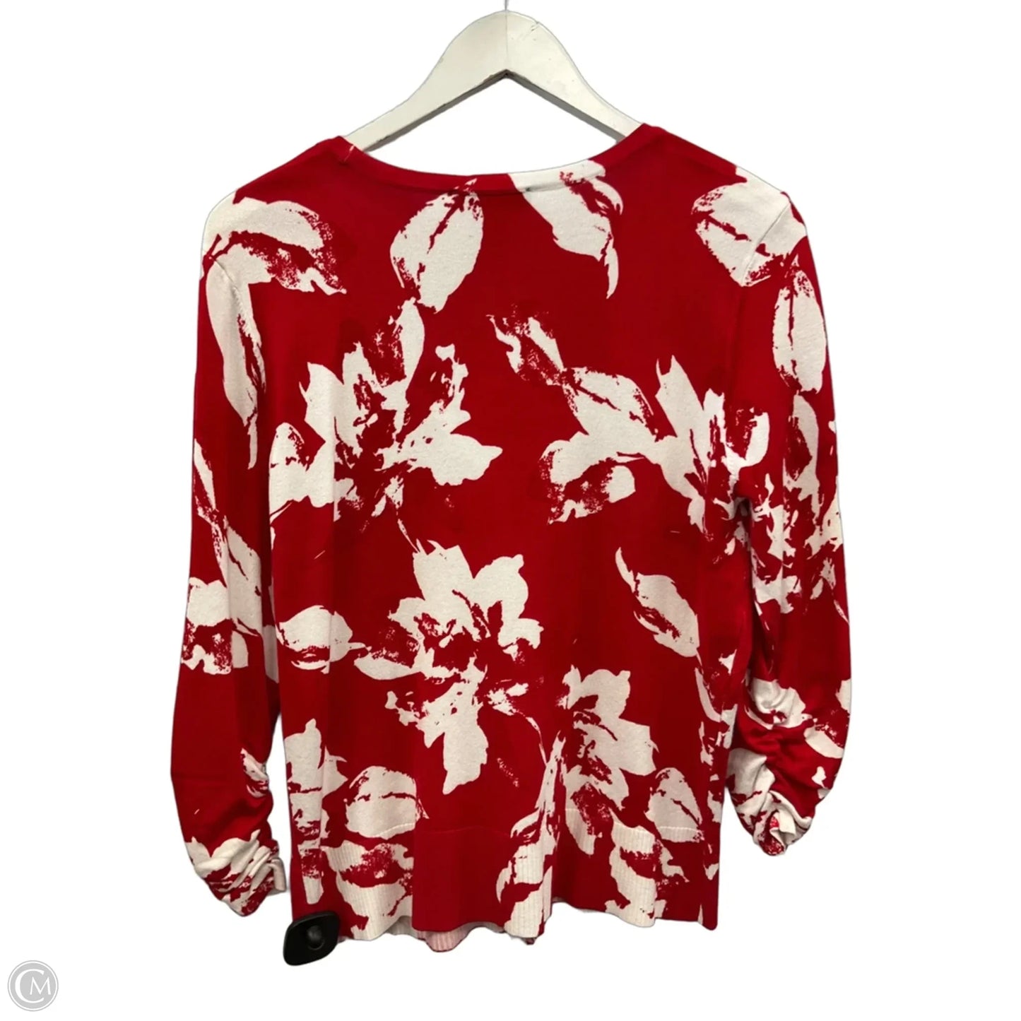 Cardigan By Inc In Red & White, Size: L