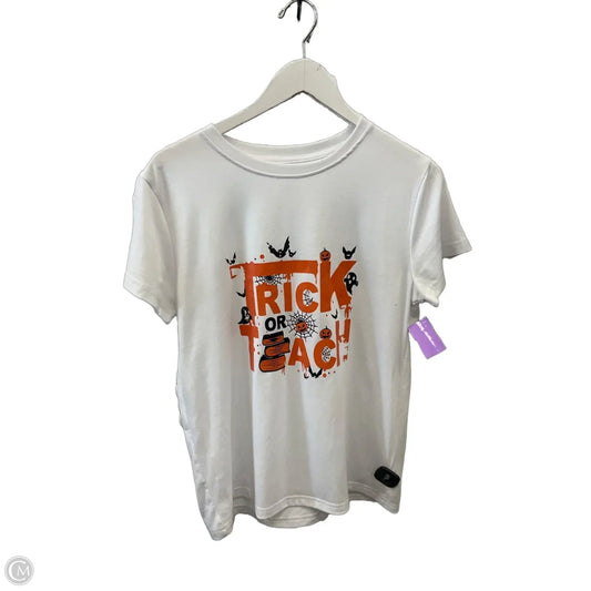 Top Short Sleeve By Shein In White, Size: M