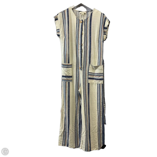 Jumpsuit By Monteau In Blue & Cream, Size: M