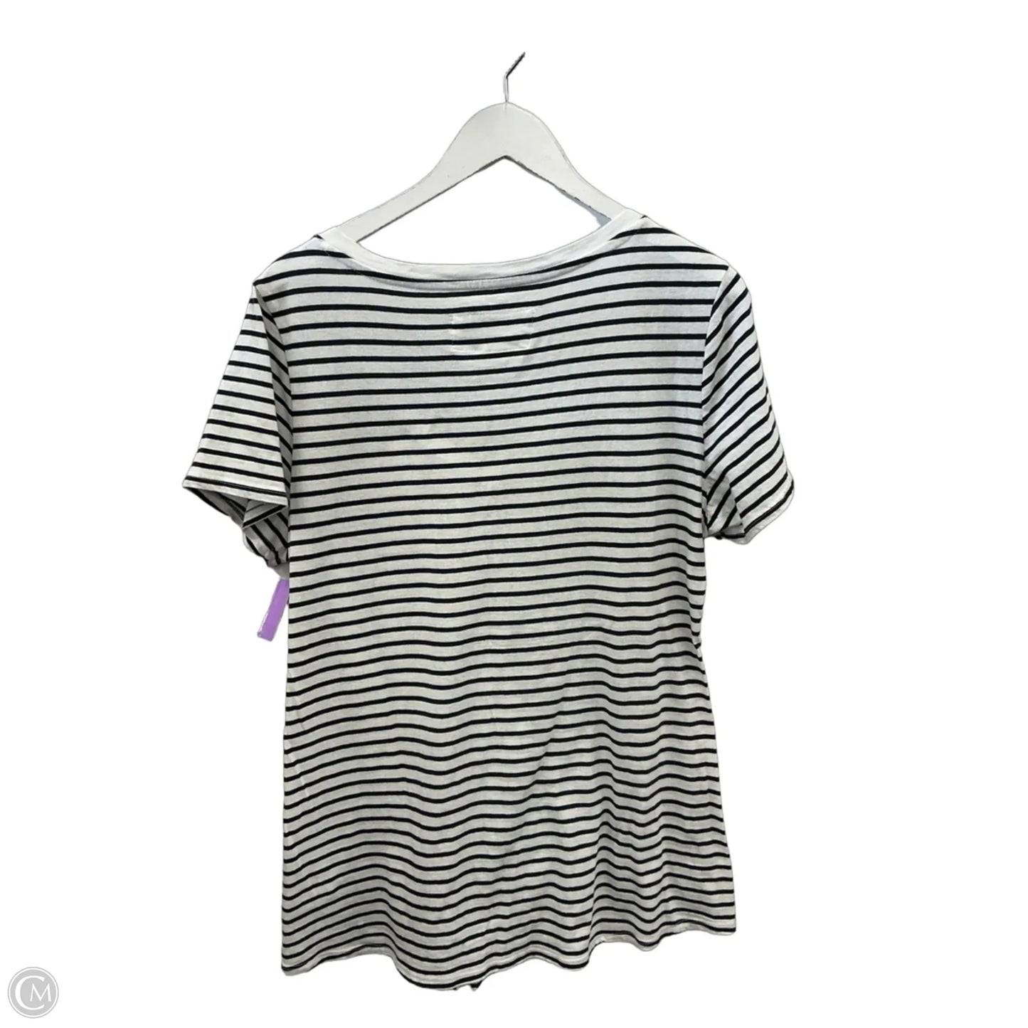 Top Short Sleeve By French Laundry In Blue & White, Size: L