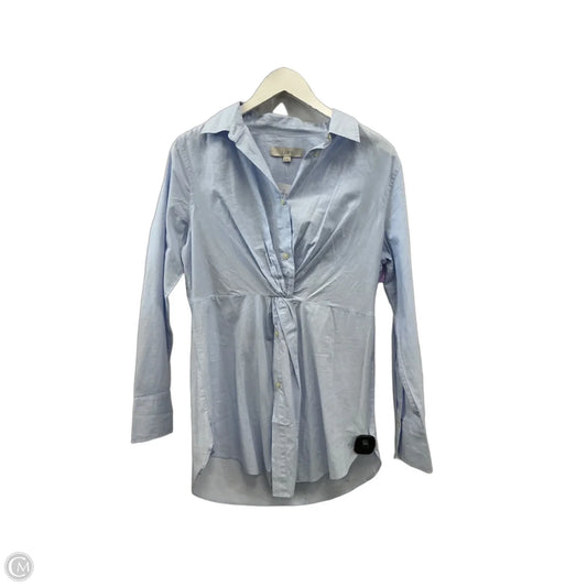 Tunic Long Sleeve By Loft In Blue, Size: M